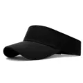 Casquette de sport noire unie, visiere de soleil respirante pour course en plein air. - Réglable / Noir