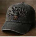 Gorra de béisbol lavada vintage con bordado Buffalo Soldiers, sombrero estilo militar retro. - Ajustable / Buffalo Soldier