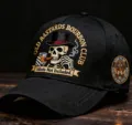 Gorra de béisbol bordada vintage con calavera, sombrero negro de algodón detalle. - Ajustable / Cerveza Negro