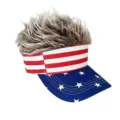 Visera de sol bandera de EE.UU. pelo puntiagudo novedad gorra disfraz divertido - Estilo 3