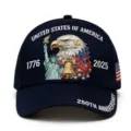 Gorra de Béisbol Patriótica 250 Aniversario Águila Bordada Estatua de la Libertad Azul - Ajustable / Estatua de la Libertad Águila Azul Marino