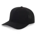 Gorra de béisbol negra de secado rápido con orificios de ventilación para deportes. - Ajustable / Negro