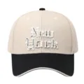 Gorra de béisbol bicolor clásica con bordado blanco New York en beis y negro. - Ajustable / Negro