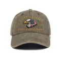 Gorra de béisbol de algodón lavado para hombre, sombrero águila 250 aniversario vintage EE.UU. - Ajustable / Caqui