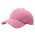 Detalle de gorra de béisbol de algodón lavado rosa, sombrero casual para protección solar. - Ajustable / Rosa