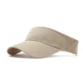 Détail de visière beige, texture en tissu sergé et visière incurvée pour le sport. - Réglable / Kaki