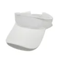 Visera solar blanca lisa gorra deportiva de algodón virgen para correr logotipo personalizado - Ajustable / Blanco