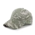 Vista detallada de la gorra de béisbol táctica de camuflaje digital para deportes al aire libre. - Ajustable / Camuflaje de Bosque Digital