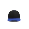 Black and blue six-panel baseball cap detail shot, perfect for outdoor sports and casual wear. - Black with Blue Brim