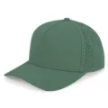 Vue détaillée de la casquette de baseball vert foncé à séchage rapide, perforée. - Réglable / Vert Foncé