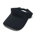 Primer plano de visera de algodón negro, mostrando detalles de costura en ala y correa ajustable. - Ajustable / Negro