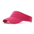 Vue détaillée de la visière rose sans haut, casquette de sport respirante pour voyage d'été. - Réglable / Rose rouge