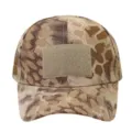 Tactical camo baseball cap for outdoor sports, sun protection, with front velcro patch. - Adjustable / Sand Python Pattern