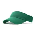 Gros plan détaillé de la visière verte, tissu respirant pour les sports de plein air et soleil. - Réglable / Vert