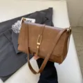 Sac à épaule vintage marron pour femme élégant sac bandoulière tendance hiver mode - Marron