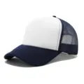Gorra trucker azul marino y blanca con parte trasera de malla transpirable y panel de espuma. - Ajustable / Azul marino, blanco y malla azul marino
