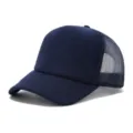 Gorra trucker azul lisa con parte trasera de malla transpirable y panel frontal de espuma. - Ajustable / Azul marino