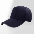 Gorra de béisbol clásica azul marino de 5 paneles con borde blanco para uso al aire libre. - Ajustable / Azul marino