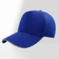 Gorra de béisbol azul lisa de 5 paneles con ribete blanco para eventos y actividades al aire. - Ajustable / Azul zafiro