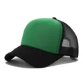 Gorra trucker verde y negra con malla, gorra de beisbol transpirable para proteccion solar. - Ajustable / Negro, verde y negro