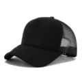 Gorra trucker negra transpirable de malla gorra de beisbol ajustable deportiva unisex - Ajustable / Negro