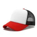 Gorra trucker roja y blanca con malla transpirable, gorra de béisbol casual moderna. - Ajustable / Rojo Blanco y Negro