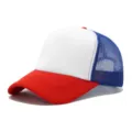 Gorra de camionero clásica roja, blanca y azul con parte trasera de malla transpirable. - Ajustable / Rojo Blanco Azul