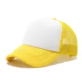 Gorra trucker amarilla y blanca lisa con parte trasera de malla y panel frontal para imprimir. - Ajustable / Amarillo Blanco Amarillo Malla