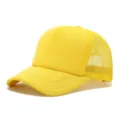 Gorra trucker amarilla con parte trasera de malla transpirable y panel frontal de espuma casual - Ajustable / Amarillo