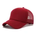 Gorra trucker roja lisa con panel frontal de espuma y malla transpirable de verano. - Ajustable / Burdeos