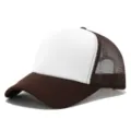 Gorra de camionero marrón y blanca, frente de espuma y redecilla transpirable. - Ajustable / Malla café y blanca