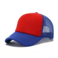 Gorra trucker roja y azul con malla transpirable gorra de beisbol personalizable - Ajustable / Azul, rojo y azul