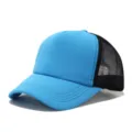 Gorra trucker azul con parte trasera de malla, sombrero de béisbol transpirable para deportes. - Ajustable / Azul, azul y negro