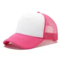 Gorra trucker rosa y blanca, gorra de béisbol de malla con visera curva y diseño transpirable. - Ajustable / Rosa rojo, blanco y malla rosa rojo