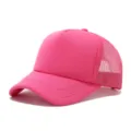 Gorra trucker rosa brillante con parte trasera de malla transpirable gorra de beisbol - Ajustable / Rosa rojo
