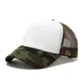 Gorra trucker de camuflaje clásica con panel frontal de espuma blanca y malla transpirable. - Ajustable / Camuflaje, blanco y camuflaje
