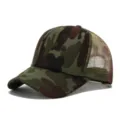 Gorra trucker de camuflaje con malla trasera transpirable y frente de espuma para uso diario - Ajustable / Camuflaje y malla de camuflaje