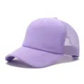 Gorra de camionero de malla morada clara lisa, sombrero de béisbol con espuma transpirable. - Ajustable / Violeta Claro