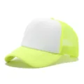 Gorra trucker mesh amarillo neón y blanca, gorra de béisbol de espuma para impresión de logo - Ajustable / Amarillo fluorescente, blanco y malla amarillo fluorescente
