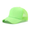 Gorra de camionero de malla verde neón, gorra de béisbol transpirable, ideal para logotipo. - Ajustable / Verde Fluorescente