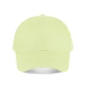 Gros plan sur les détails avant de la casquette de baseball en coton jaune clair - Réglable / Jaune Citron