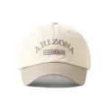 Korean style embroidered baseball cap, pure cotton casual sun hat with contrast brim. - Adjustable / Khaki