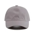 Gorra de béisbol de algodón lisa para hombres y mujeres, sombrero casual gris claro ajustable. - Gris claro