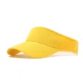 Visière de soleil athlétique jaune vue détaillée, casquette de sport pour activités. - Réglable / Jaune