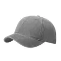 Gorra de béisbol vintage lavada de ala corta parte superior suave sombrero casual - Ajustable / Gris