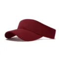 Détail de visière de soleil rouge foncé, tissu en coton respirant pour les sports de plein air. - Réglable / Bordeaux