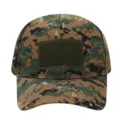 Digital camouflage tactical baseball cap with front hook loop patch for outdoor military use. - Adjustable / Digital Woodland
