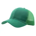 Gorra trucker verde en detalle, parte trasera de malla transpirable, visera curva casual. - Ajustable / Verde