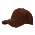 Brown thick corduroy baseball cap, windproof warm casual hat for men and women outdoor wear detail - Adjustable / Coffee