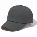 Gorra de béisbol gris oscuro de algodón puro con corona suave para uso informal al aire libre. - Ajustable / Gris